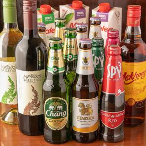 【タイのお酒】タイ産のお酒も多数とりそろえております♪現地でも大人気のシンハ―ビールやスパイも◎