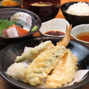 天ぷら盛り合わせとお刺身定食