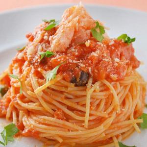 ずわい蟹とフレッシュトマトのケッパー風味 スパゲッティ
