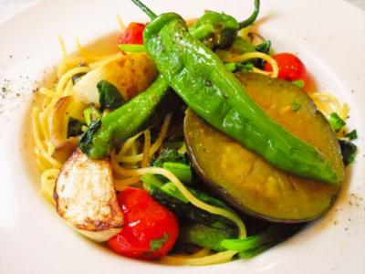 草食スパゲティー 野菜を食べるオイルスパゲティー