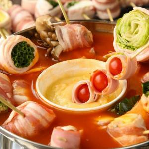 #野菜巻き串ヘルシートマトチーズ鍋
