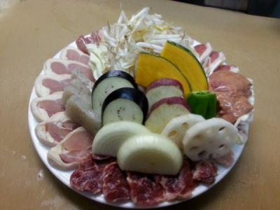 石焼スペシャル定食(もも肉・首肉・今日のお肉・馬肉・大海老1尾・焼野菜8種・