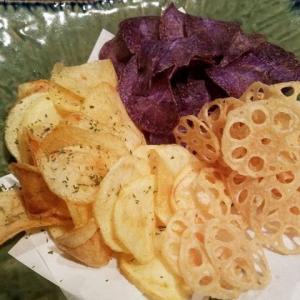 レンコンと紫芋とジャガイモのチップ