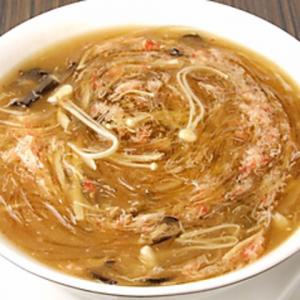 ふかひれの醤油味スープ/カニ肉入りふかひれスープ/ふかひれ卵の白身魚入りスープ