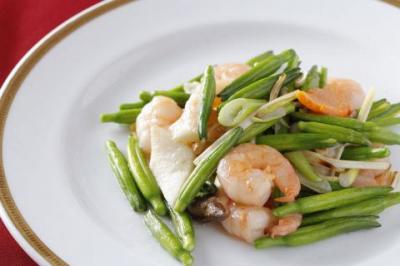金針菜(キンシンツァイ)と海老の炒め物