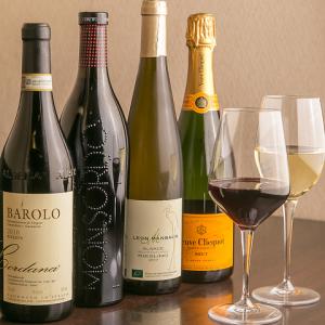 【豊富なワイン】グラスもボトルも◎グラスワインもフレッシュなものをご提供いたします！
