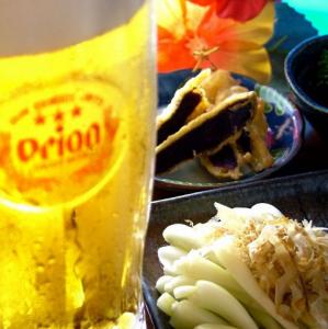 沖縄のオリオンビール ＆ 島らっきょう