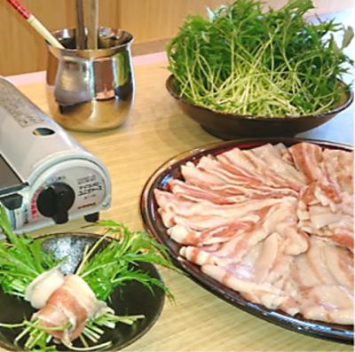 【要予約】お肉食べ放題！県産豚ハリしゃぶ鍋コース☆2時間1580円！！