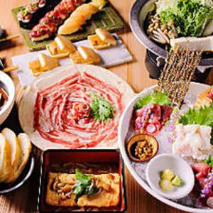 【「肉寿司」に「豊富な料理」をコースで贅沢に♪】2時間飲み放題付き『肉食彩菜コース』3,500円(税抜)～♪