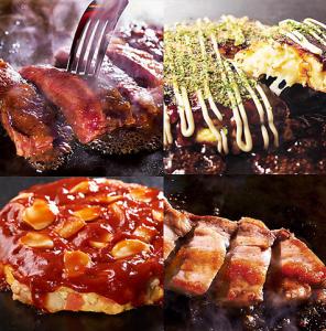 当店人気コース★ステーキ・お好み焼きに加え、焼肉やアラカルト・デザート・サラダも食べ放題で2480円！